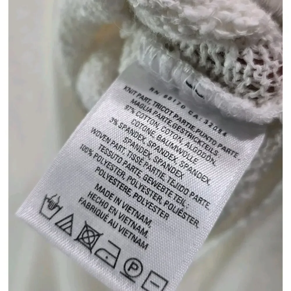 Anthropologie Sweater Womens Small White Cream Blouse Layered Long Sleeve - Picture 8 of 11